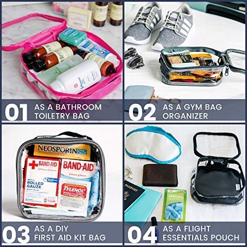 EzPacking durable nylon-backed clear pouch with reinforced stitching