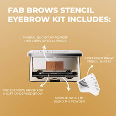 Fab Brows Duo dual-ended brush for precise powder blending.