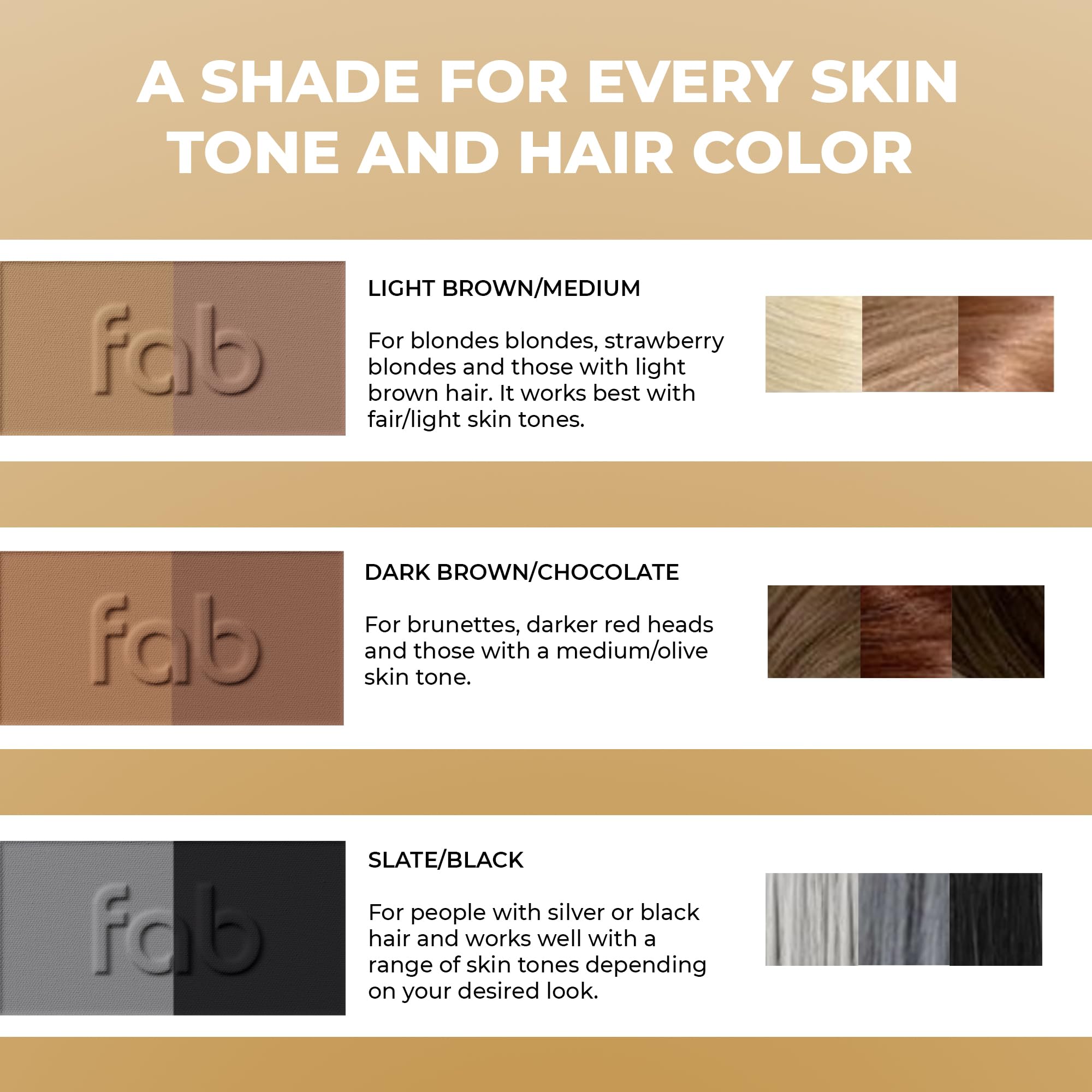 Fab Brows Duo waterproof powder resists sweat for all-day wear.