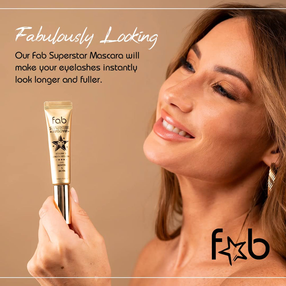 Fab Brows Fab Superstar Mascara with keratin and biotin for healthier-looking length.