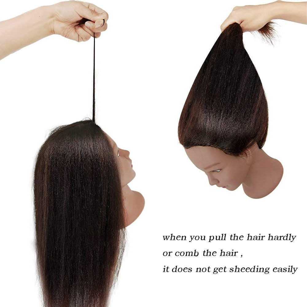 Close-up of FABA real-hair texture on mannequin head