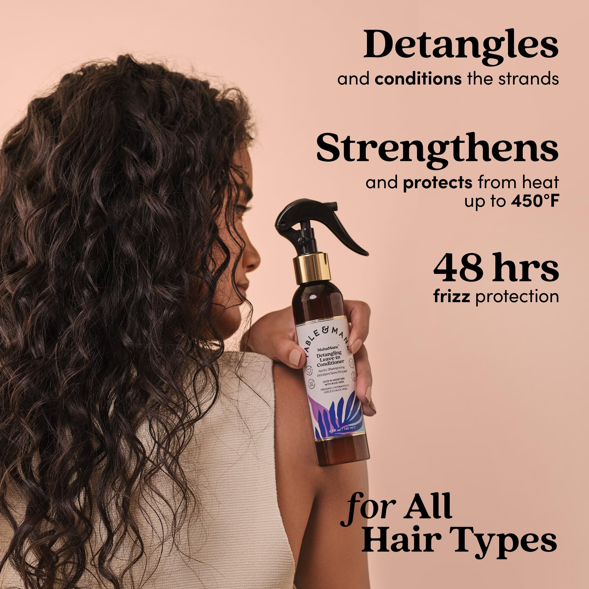 Fable & Mane daily-use leave-in on towel-dried hair for easier styling