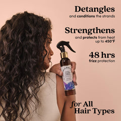 Fable & Mane daily-use leave-in on towel-dried hair for easier styling