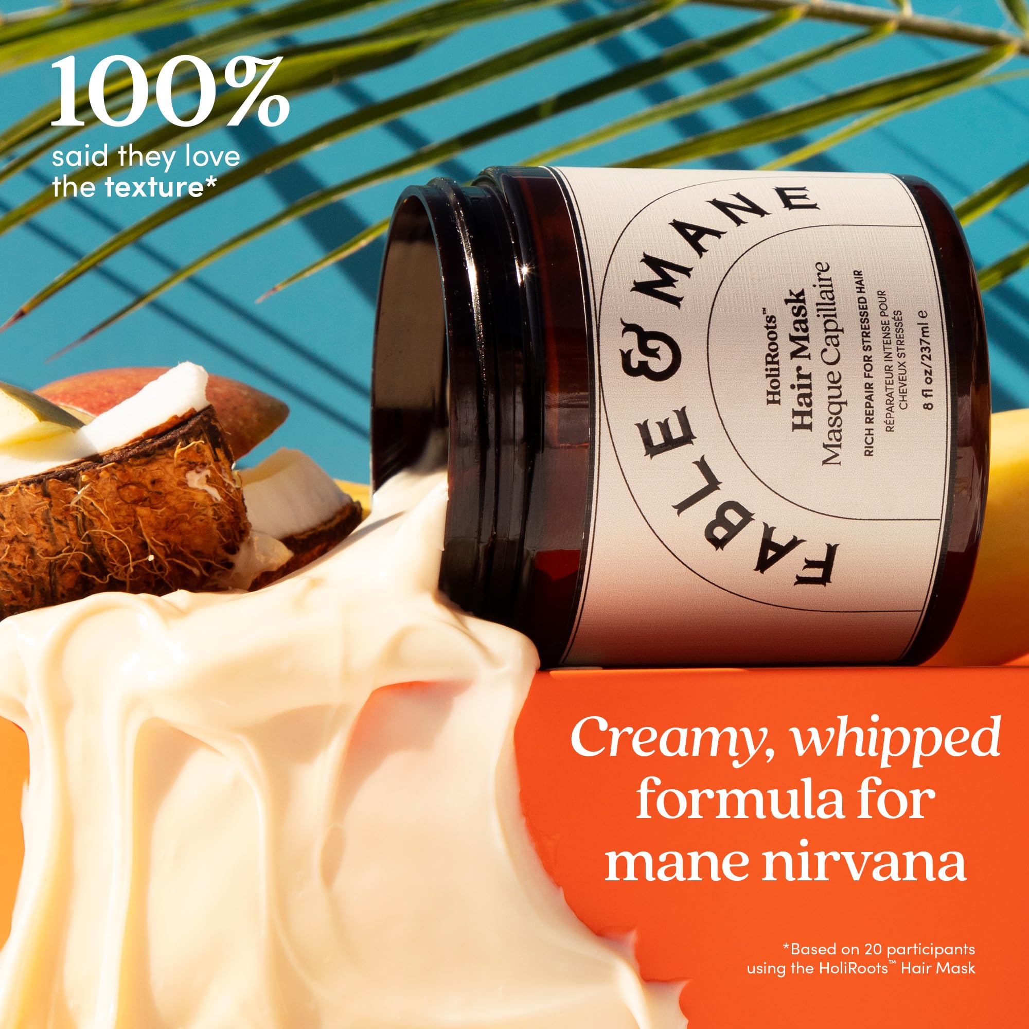 Fable & Mane Deep Moisture Mask whipped texture close-up for luxurious application.