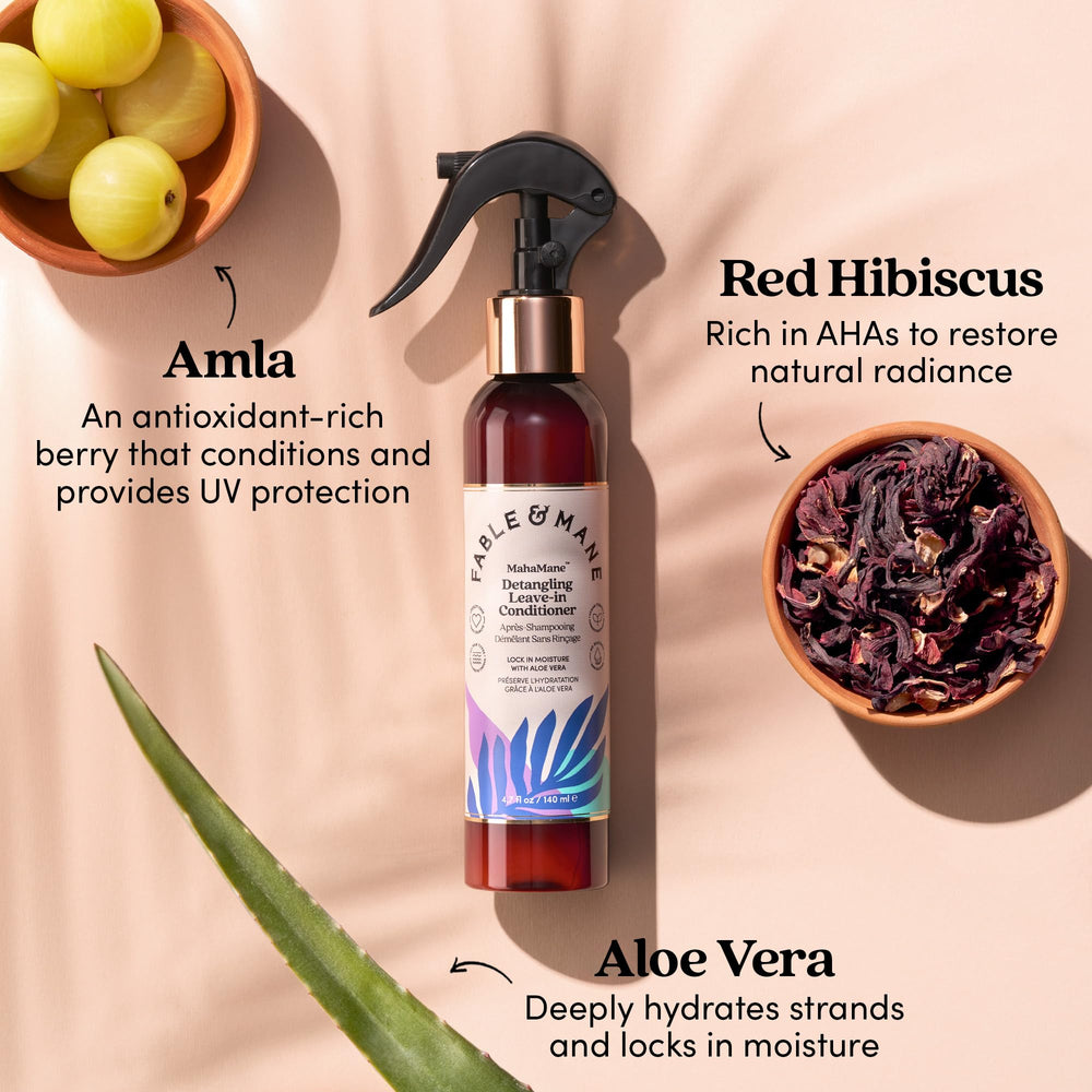Fable & Mane detangling routine showing smooth, frizz-free hair after use