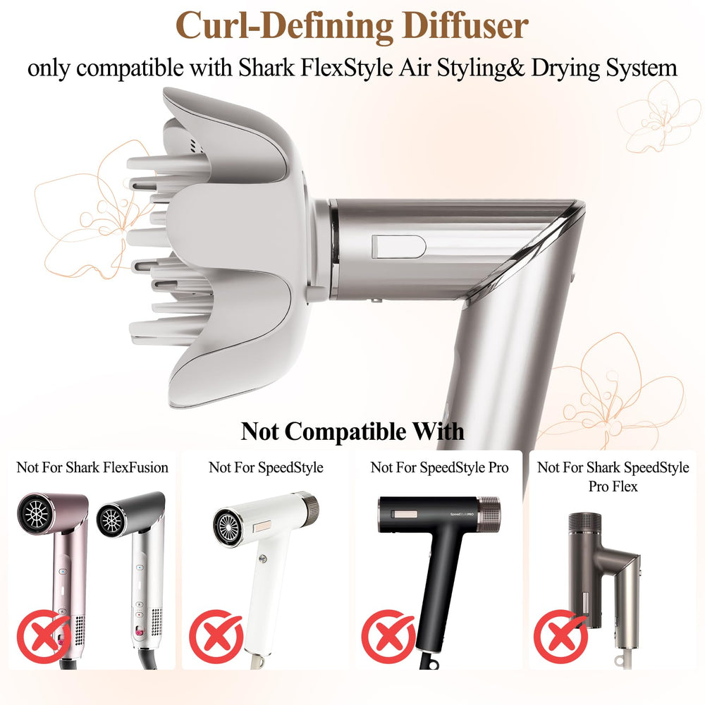Fabmira adjustable-prongs diffuser supports short hair, reducing scalp heat exposure during styling.