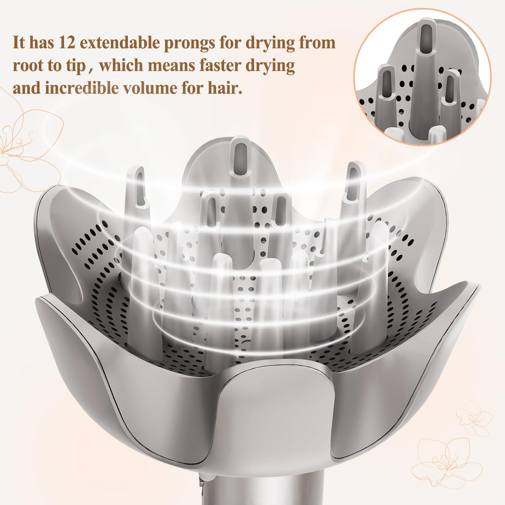Fabmira flower-shaped airflow vents guide gentle spiral drying, boosting curl definition and moisture retention.