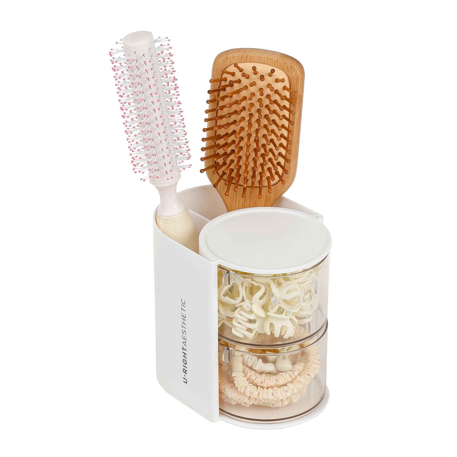 FABROK 2-Layer Clear Hair Accessories Organizer shows organized essentials at a glance.