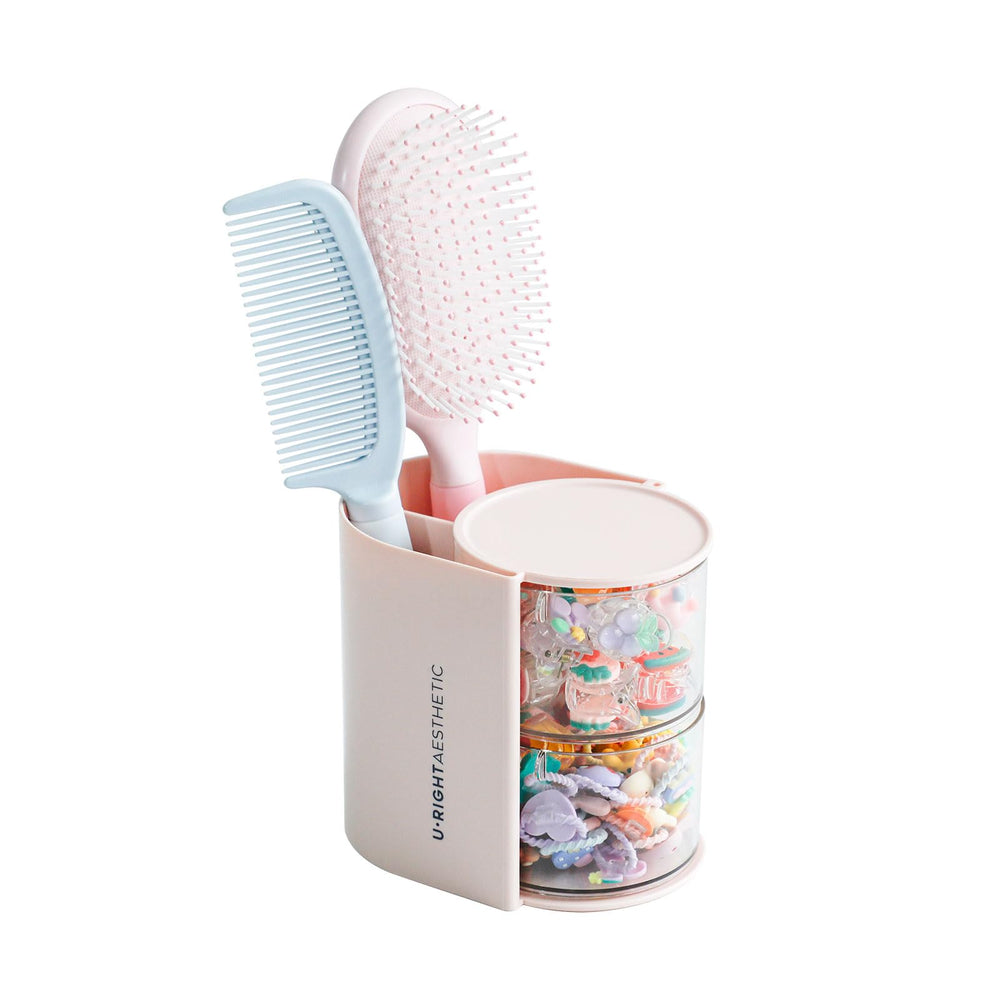 FABROK 2-layer organizer in pink keeps accessories within reach for quick styling.