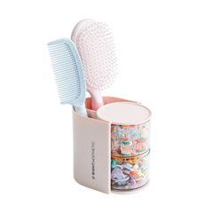FABROK 2-layer organizer in pink keeps accessories within reach for quick styling.