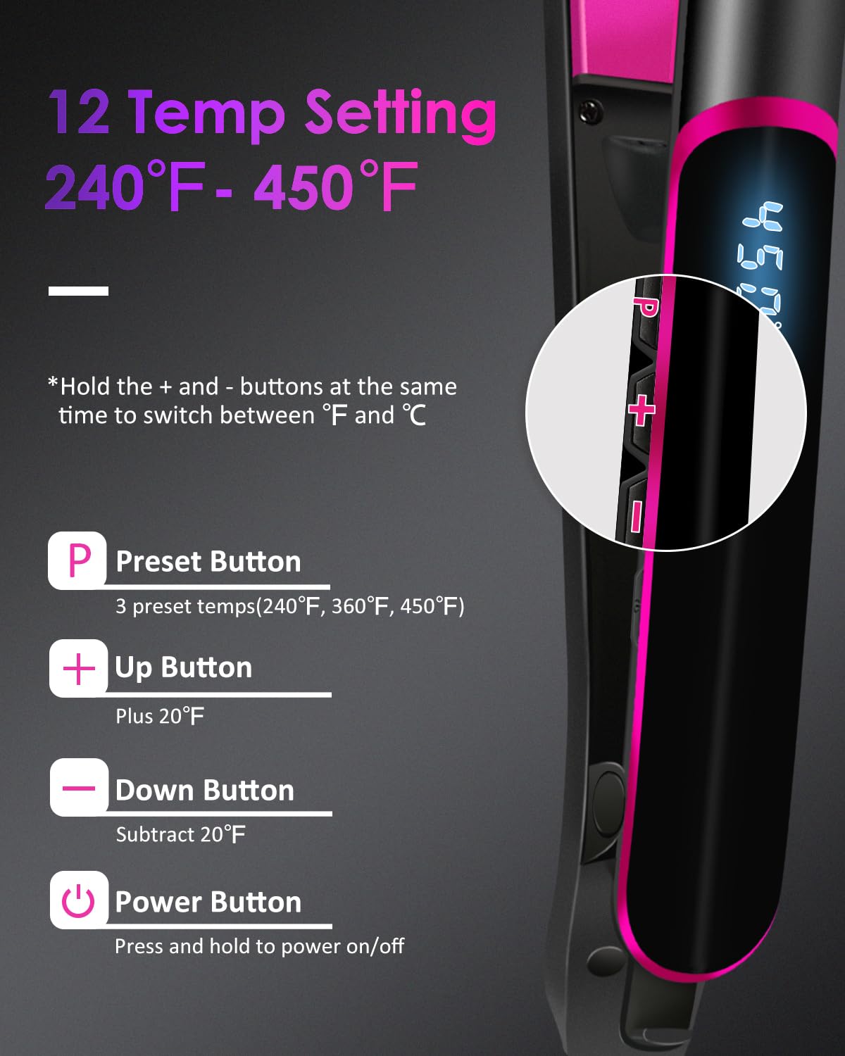Fabuday flat iron dual voltage supports worldwide styling on trips.