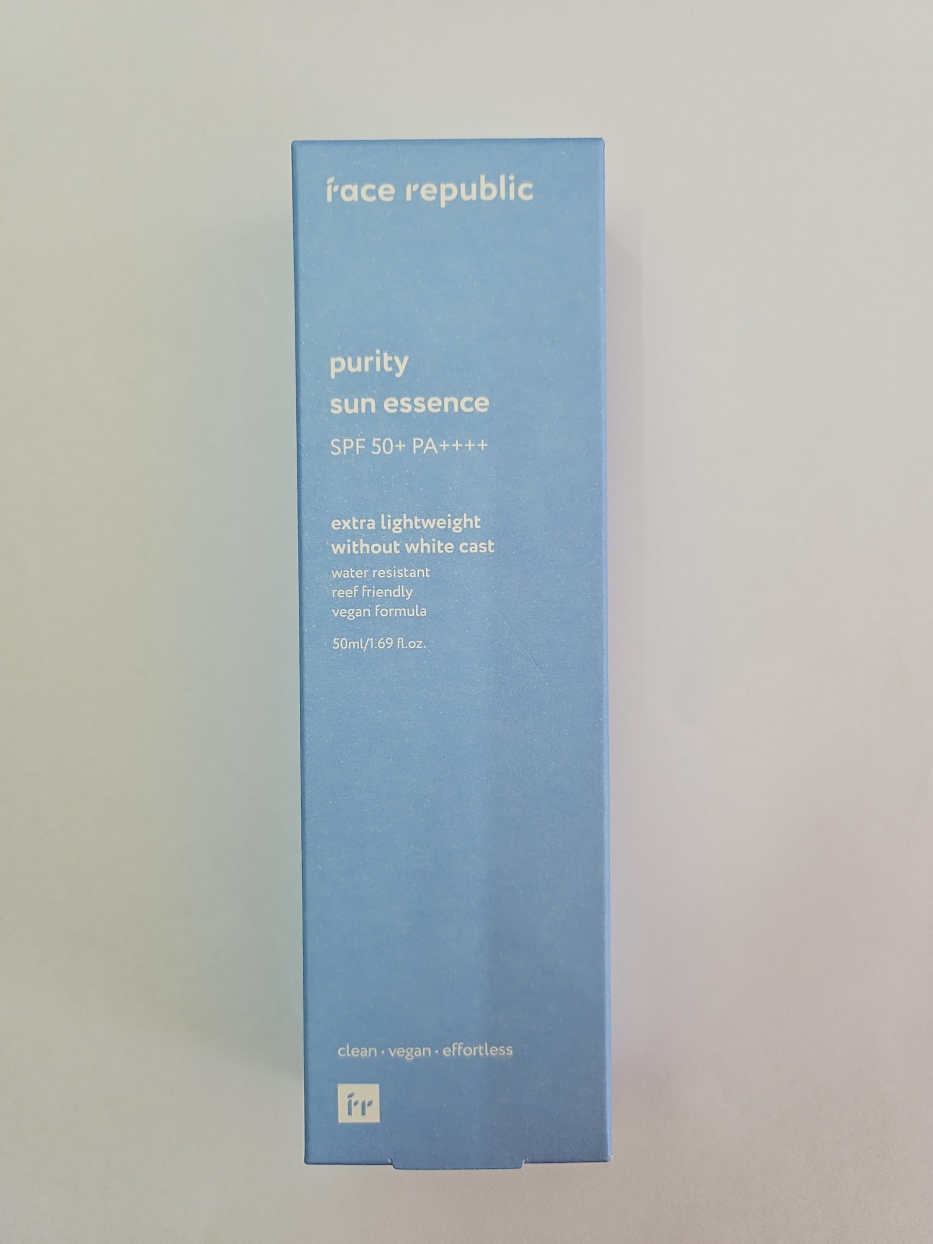 Face Republic Purity Sun Essence vegan-certified symbol with reef-safe branding