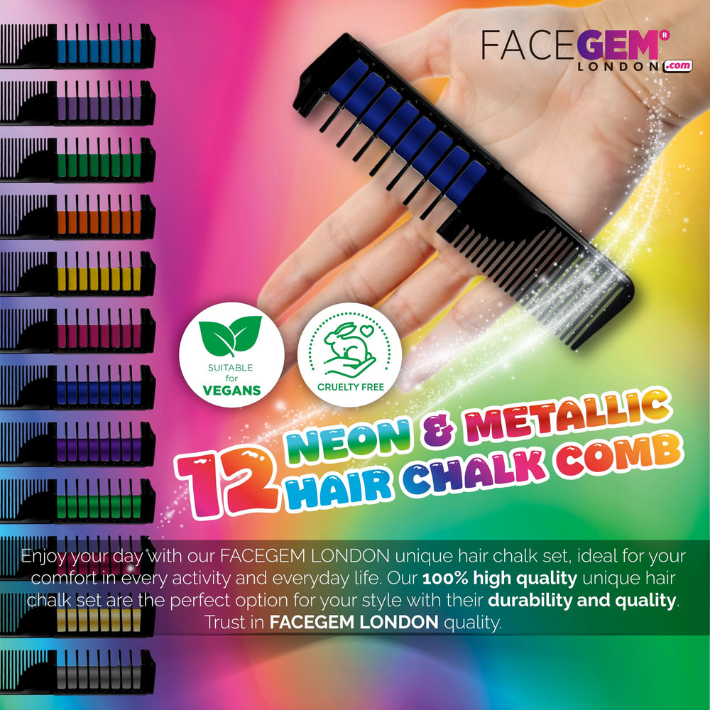 FACEGEM LONDON metallic glow chalk on dark hair enhances shine in photos