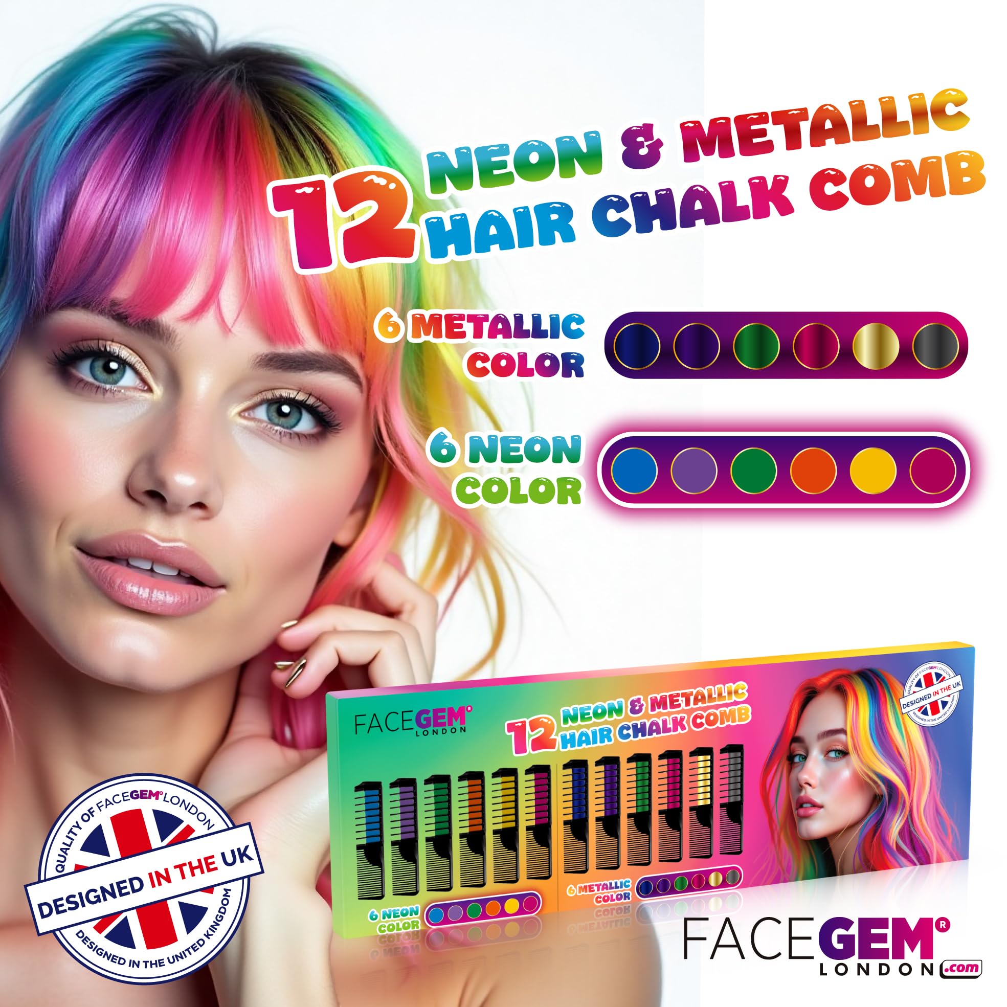 FACEGEM LONDON metallic shimmer chalk delivers bold metallic accents for nightlife looks