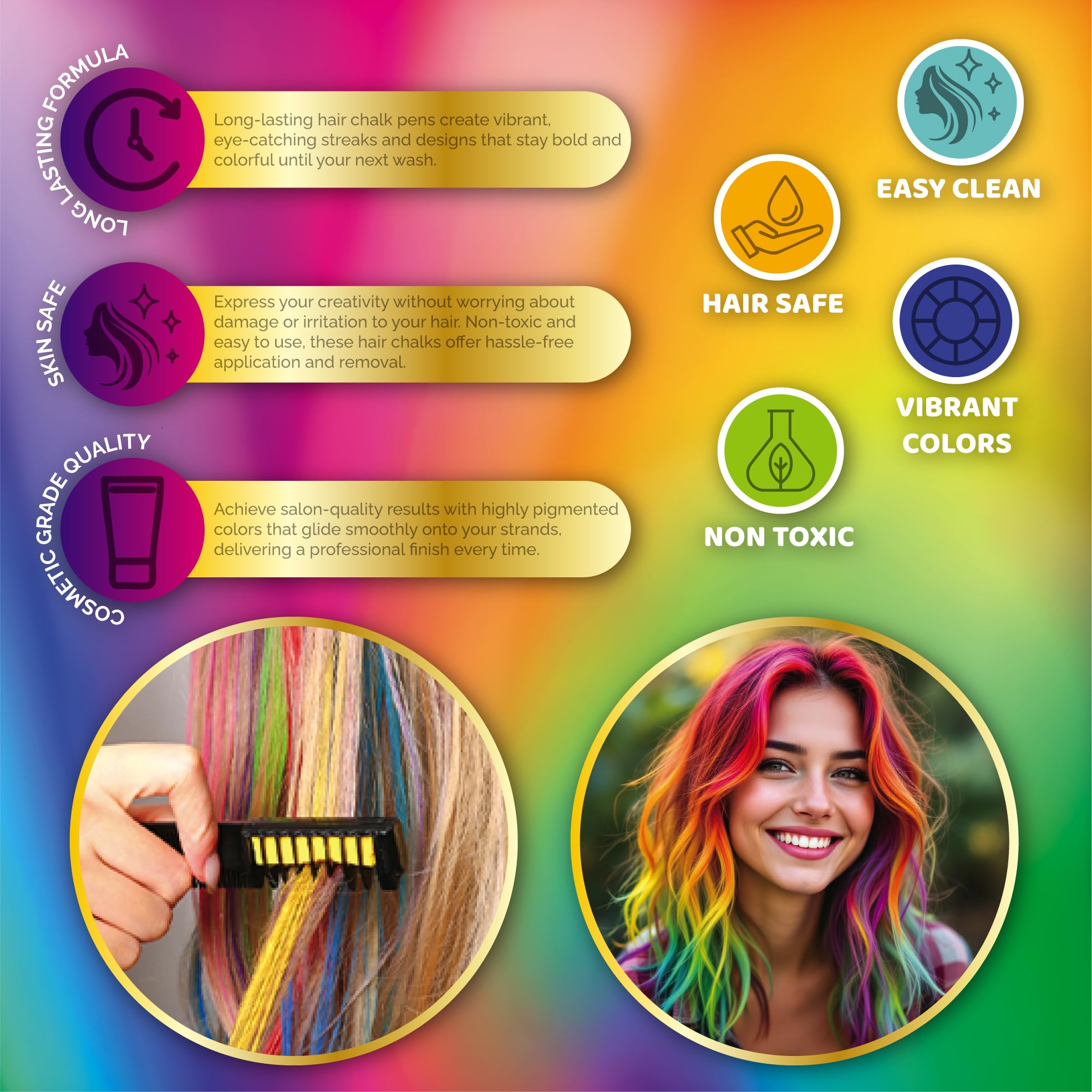 FACEGEM LONDON neon festival chalk shown on model for bold color bursts