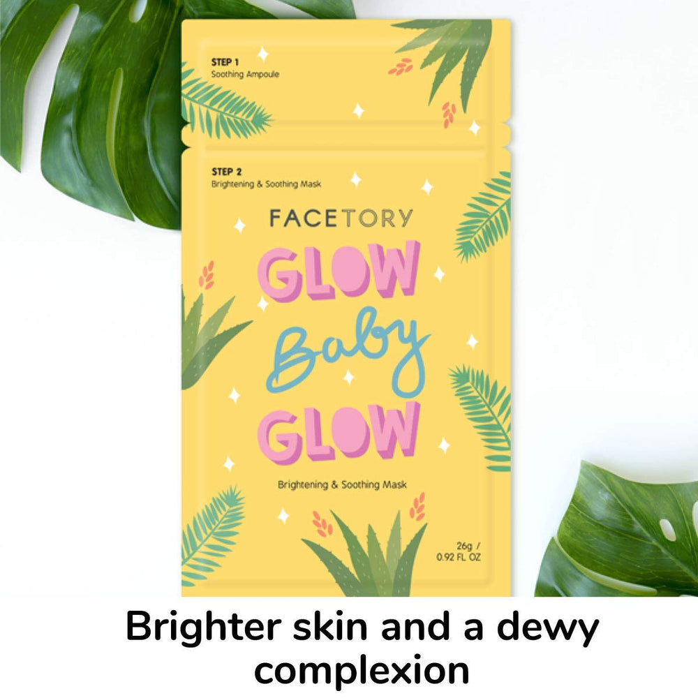 FACETORY Glow Baby Glow cupra mask material—soft cotton surface enhances absorption and comfort.