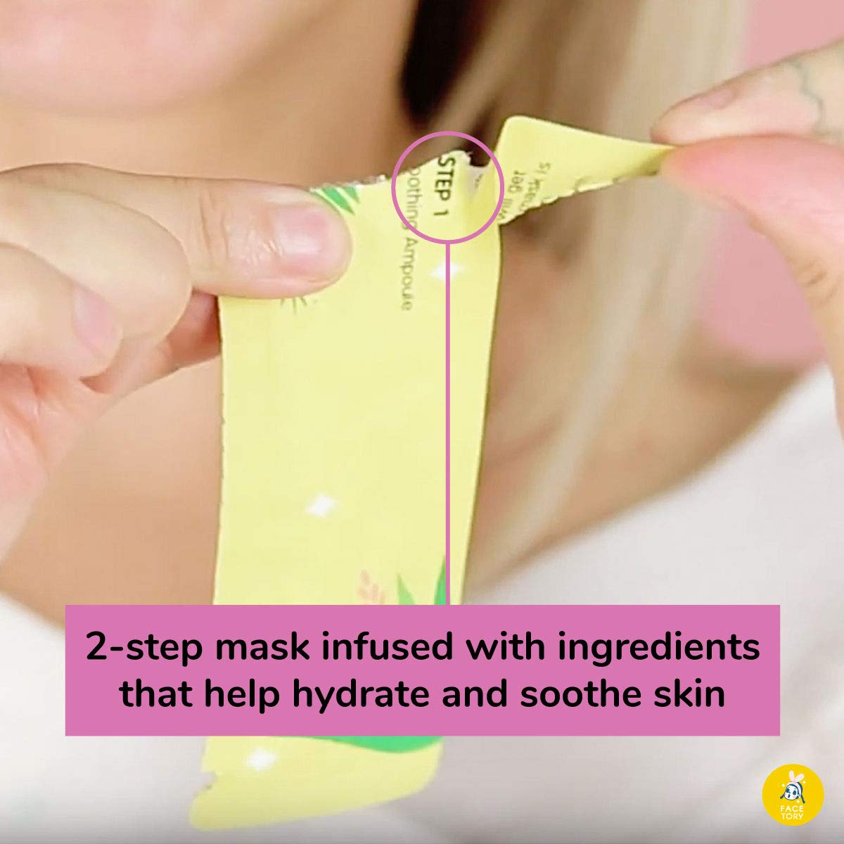 FACETORY Glow Baby Glow packaging—sleek 2-step system for at-home spa nights.