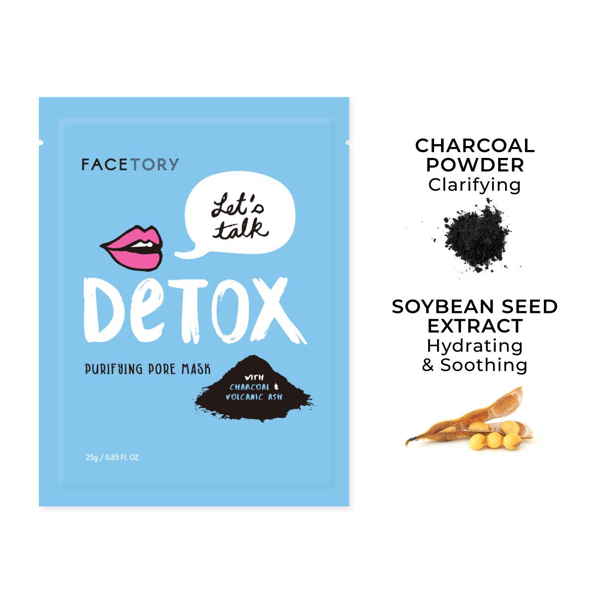 FACETORY moisturizing mask close-up locks in hydration for soft skin.