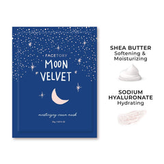 FACETORY Moon Velvet mask closeup reveals milky essence for deep moisture.