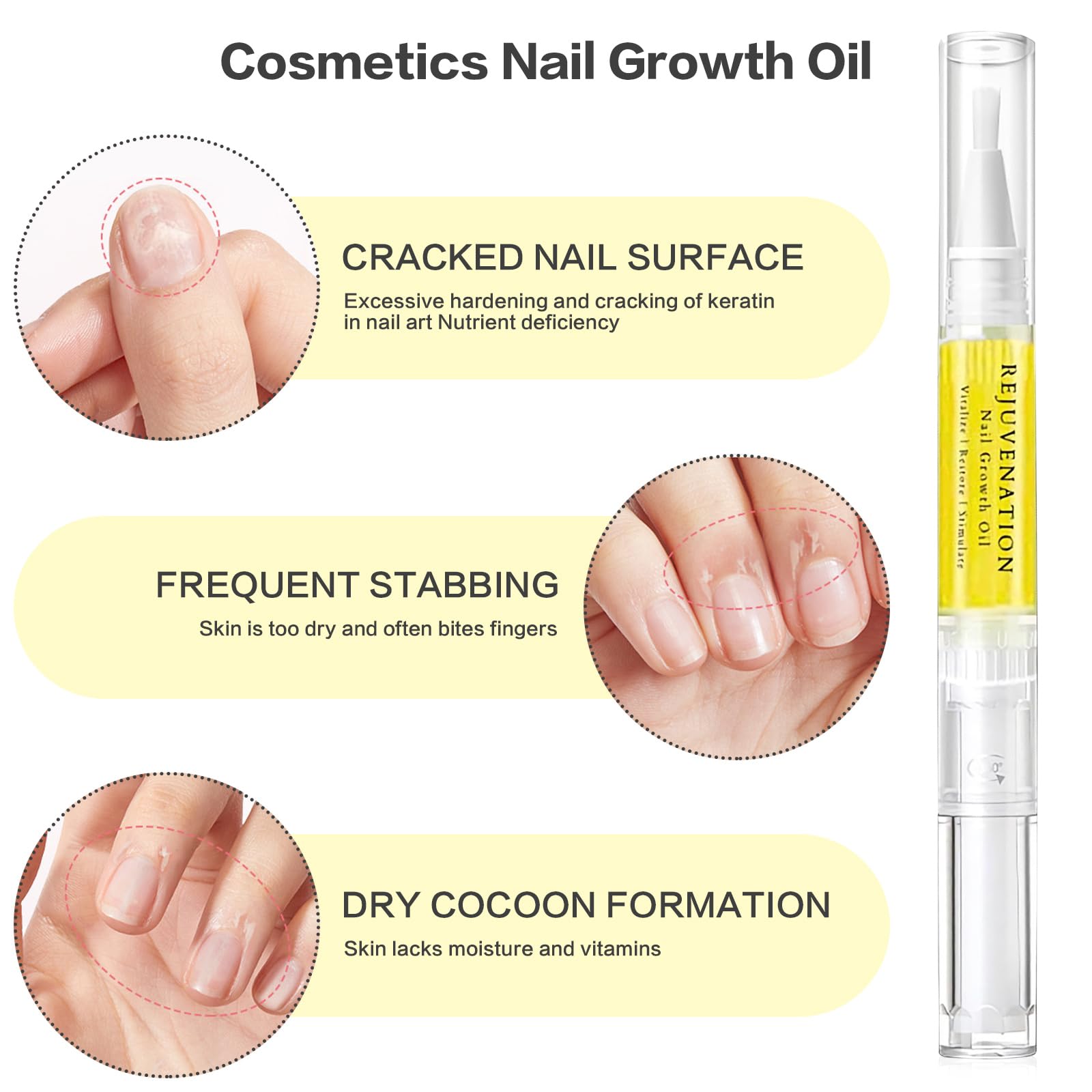 FACISACO Nail Growth Oil after-use nails with glossy finish and improved look