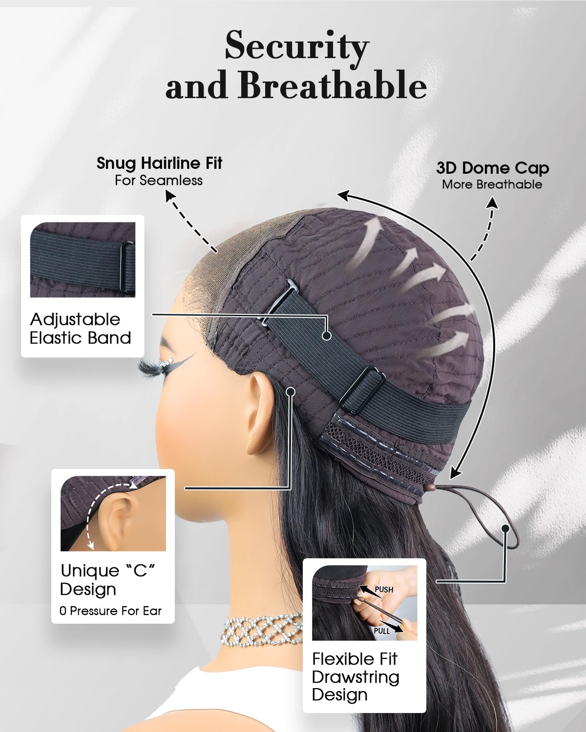 FACMOOD 180% density wig offers fuller volume without heaviness.