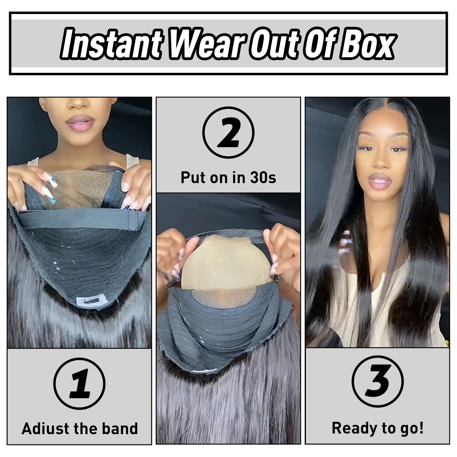 FACMOOD 6x4 HD lace-front 20 inch wig for natural parting and versatile styling.