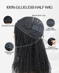 FACMOOD half wig styles showcase versatile looks from braids to ponytails.