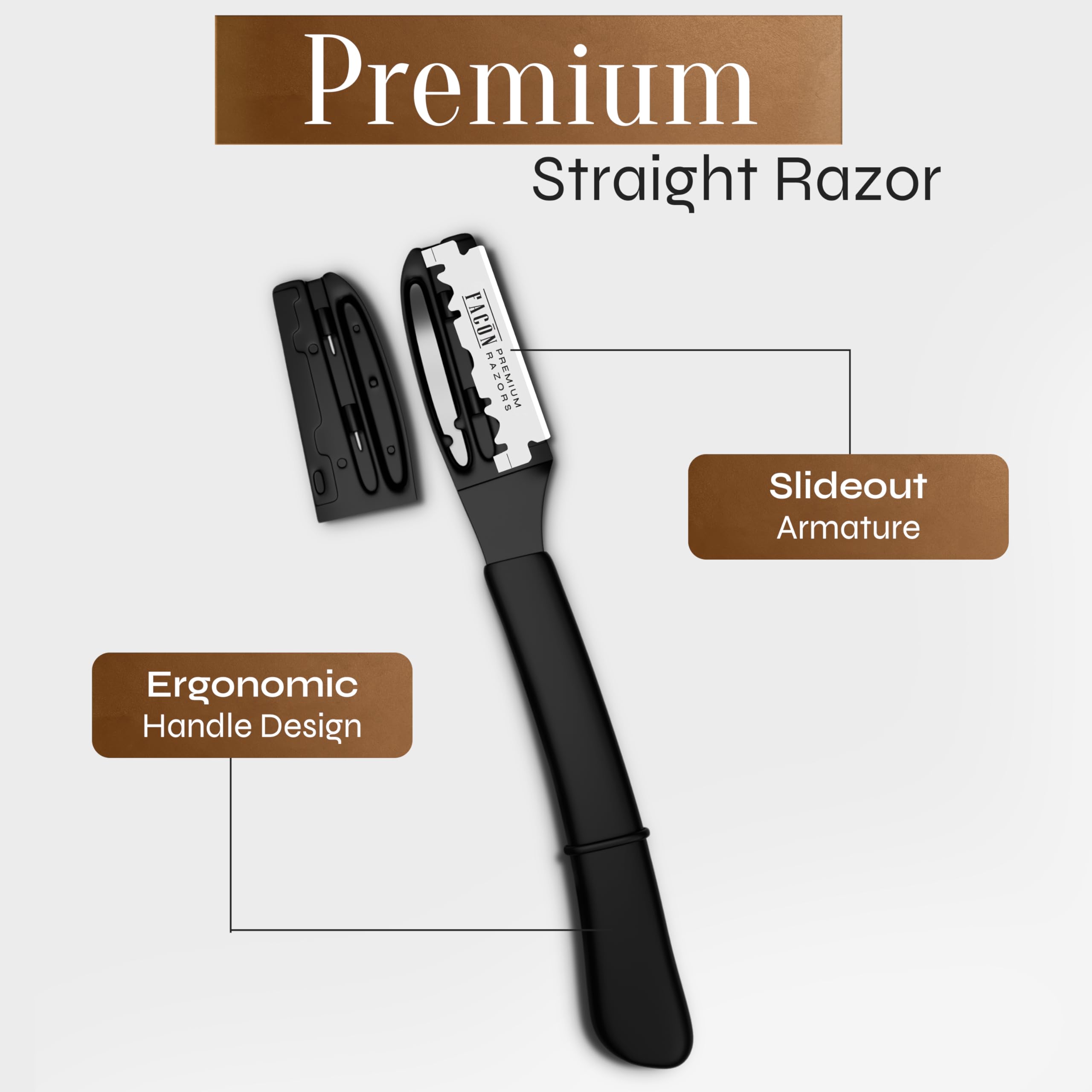 FACON barber-grade precision razor delivers close, irritation-free shaves.