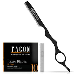 FACON Faether Razor kit open case for easy storage and quick on-the-go styling