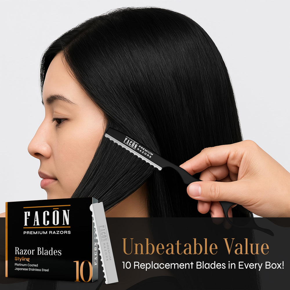 FACON Faether Razor layering tool enabling seamless movement and salon-perfect layers
