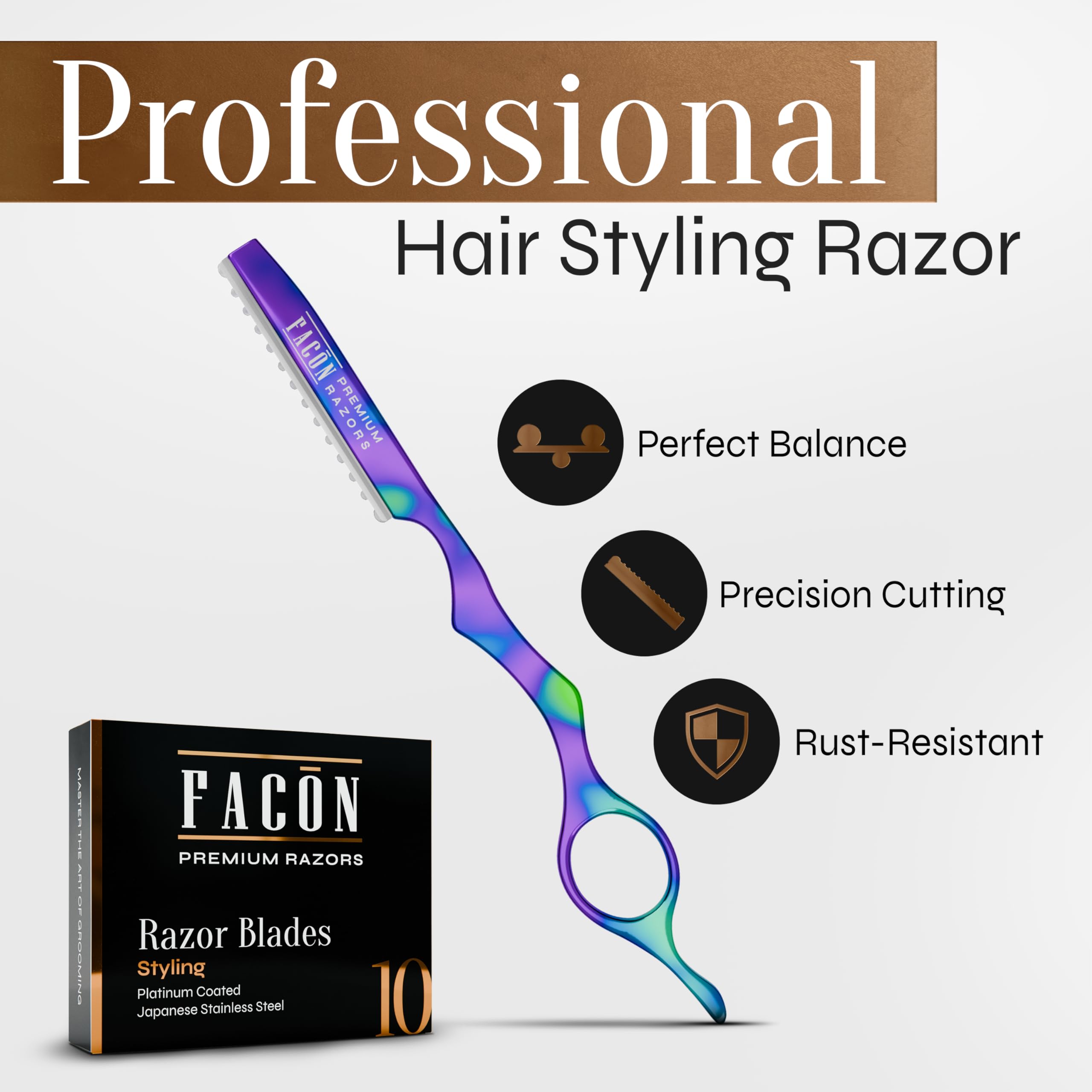 FACON hair razor blades replacement 11 array ensures consistent sharpness for layering