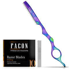 FACON hair razor kit main displays premium stainless steel tool for precise professional cuts at home