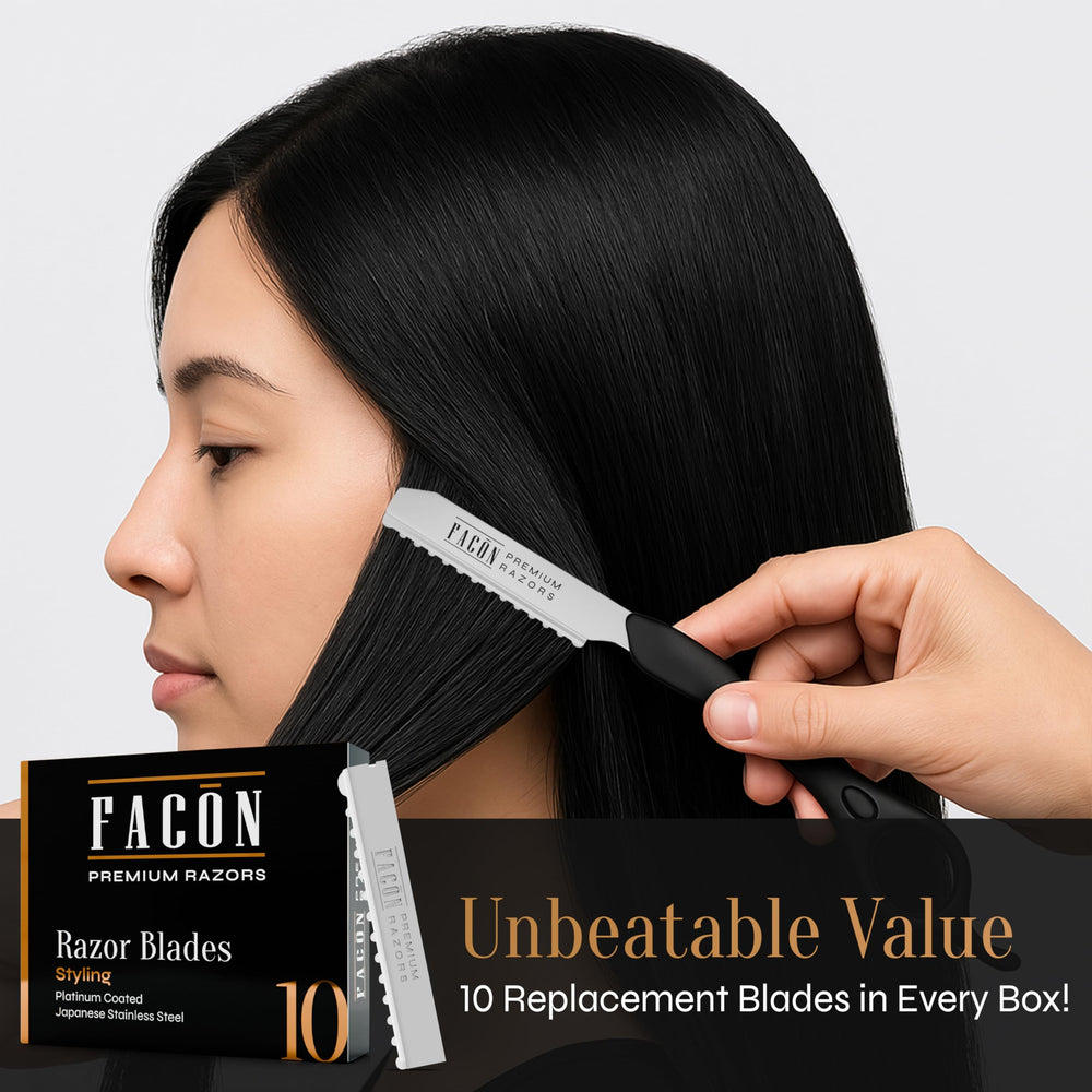 FACON layered hair cutting tool in action for smooth, professional-looking layers.