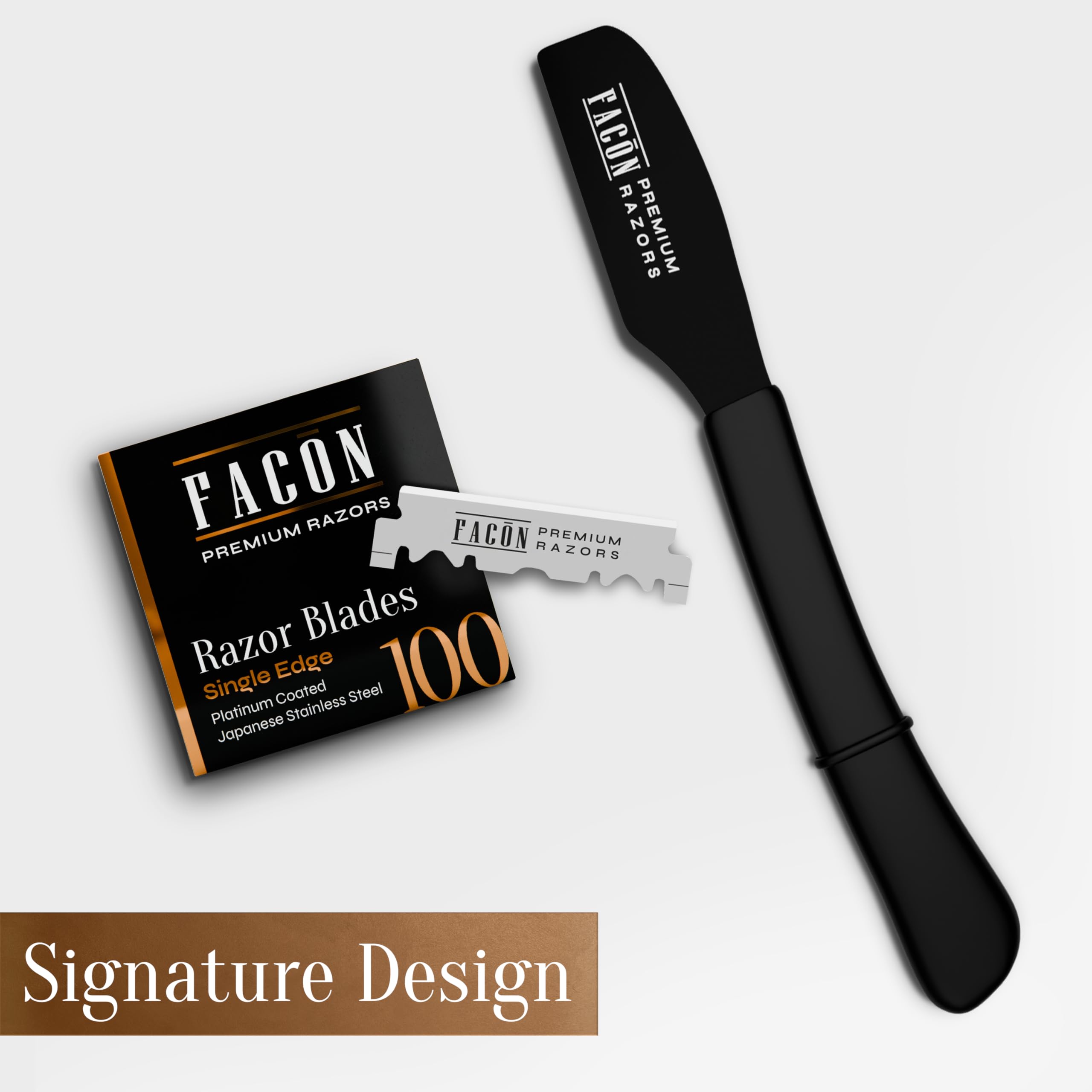 FACON professional shaving setup on a clean vanity for daily routines.