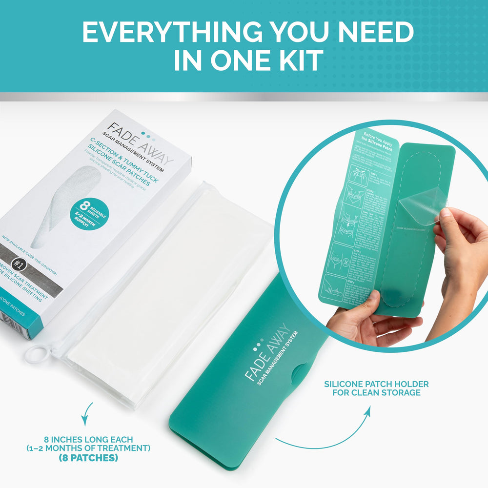 Fade Away scar sheets over tummy tuck scar for discreet daily wear