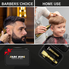 FADEKING cordless grooming kit display showcasing long battery life and cordless convenience