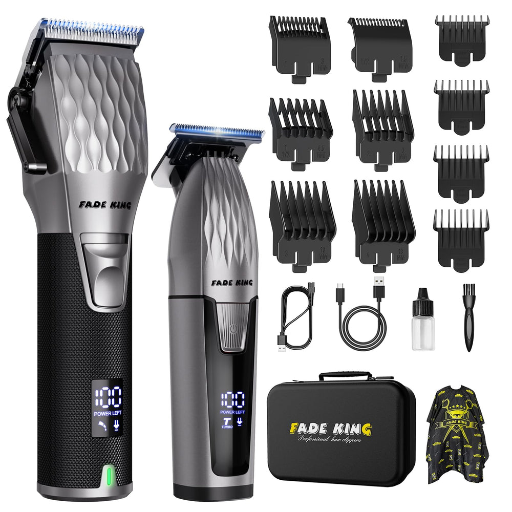 FADEKING cordless hair clippers full kit for home barber-style grooming with long runtime