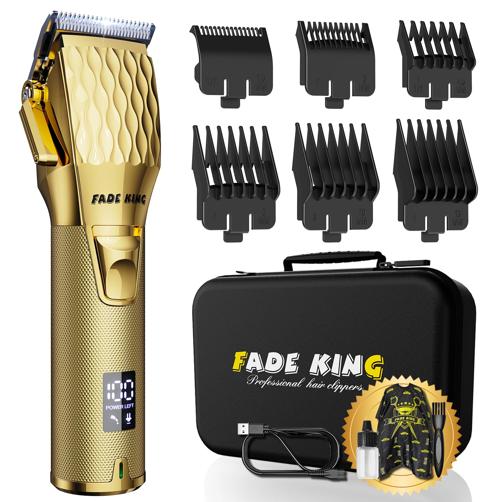 FADEKING professional hair clippers with LED display enable precise fades