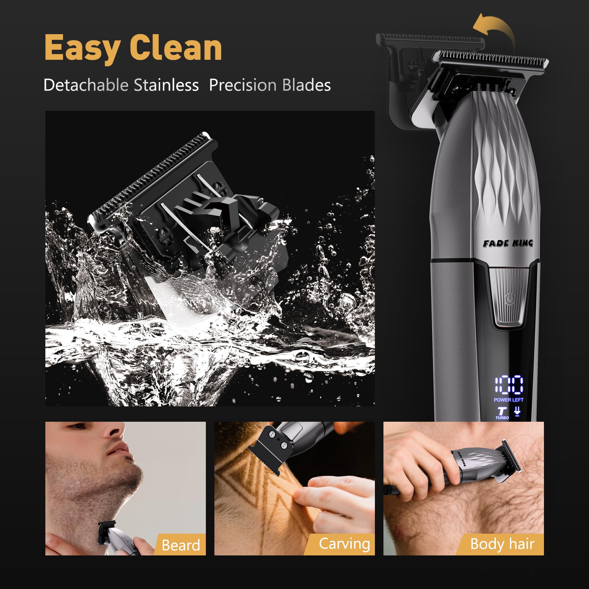 FADEKING removable blade close-up showing easy cleaning access