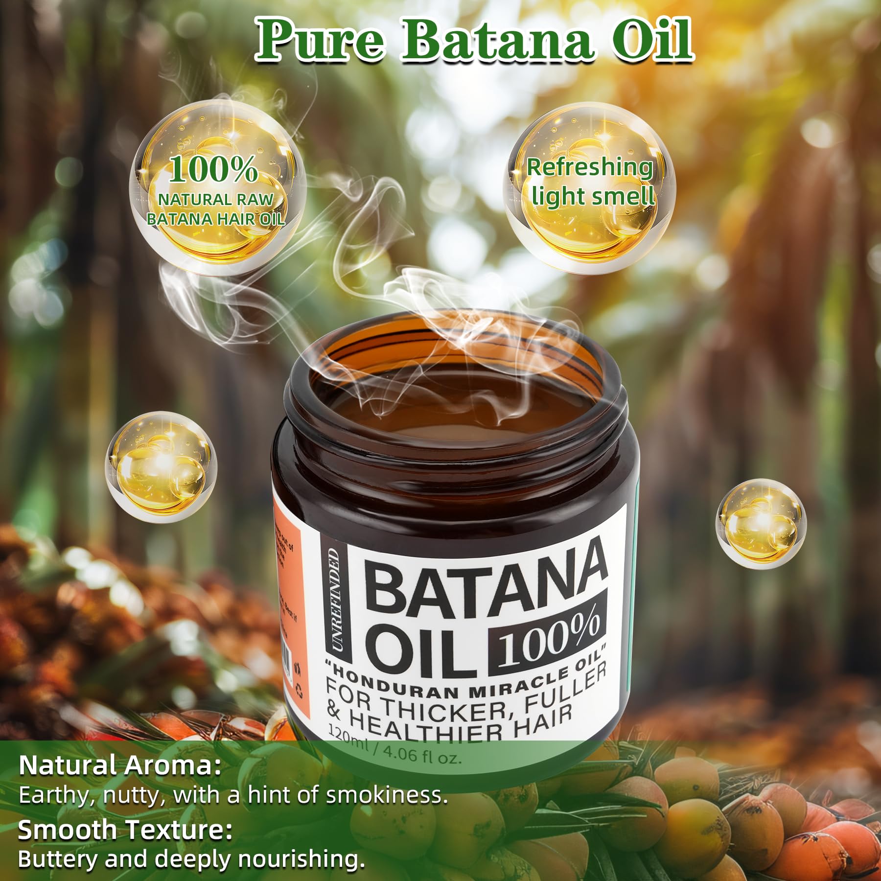 Fadelo Batana Oil being applied to hair for scalp nourishment.