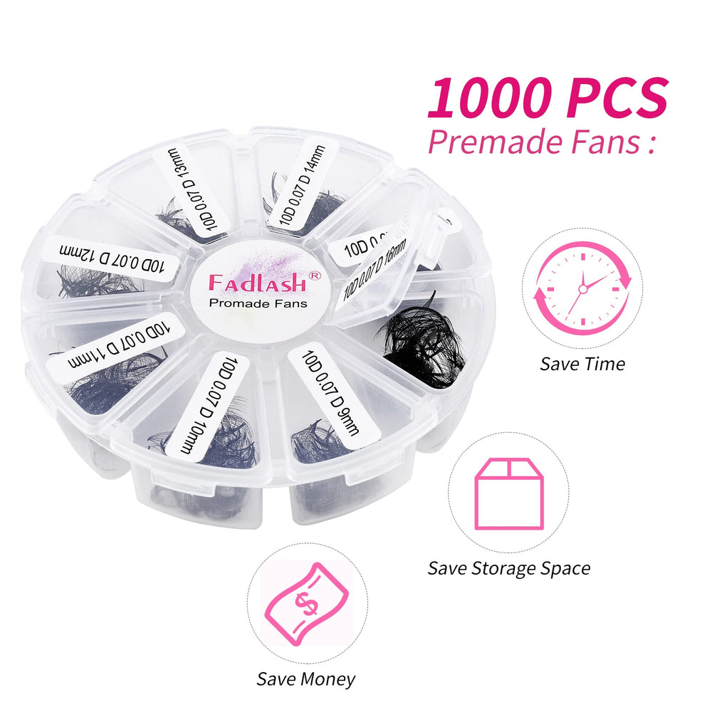 FADLASH thin-base premade lash fans for easy, comfortable application.