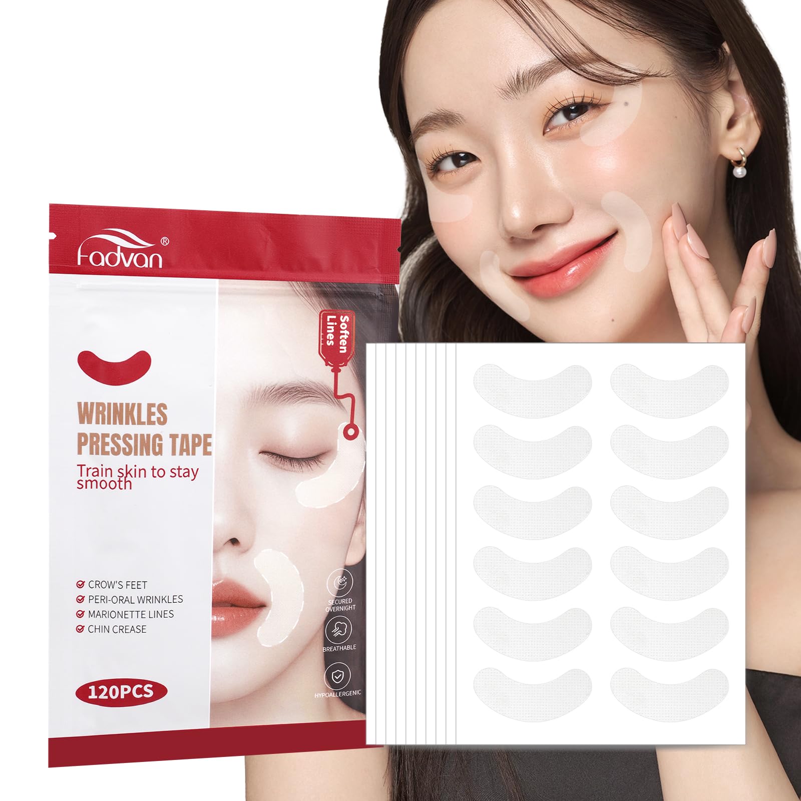 FADVAN forehead patch ready for overnight use to smooth lines