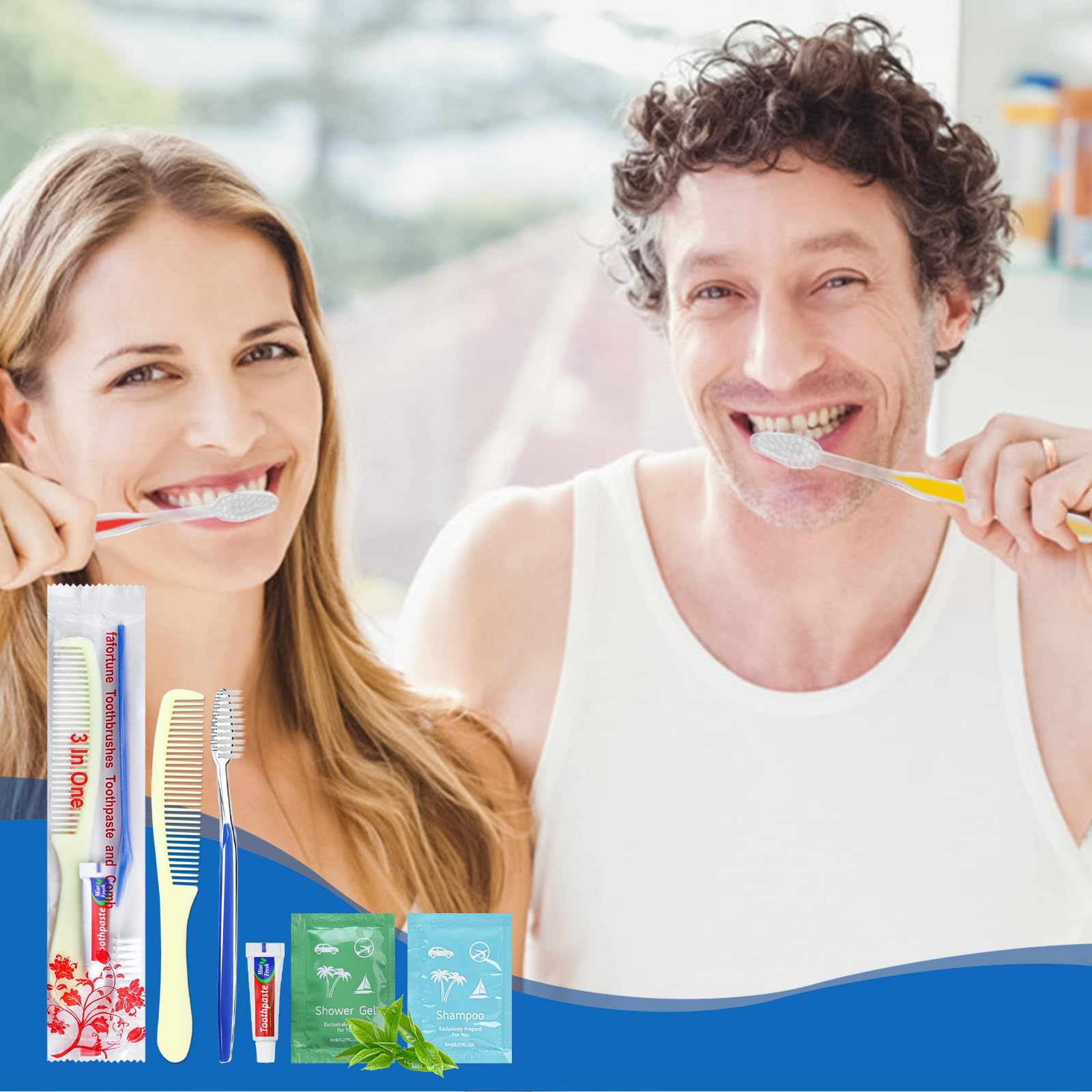 fafortune bulk hygiene kit toothbrush with toothpaste individually wrapped.