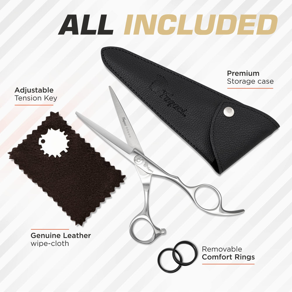Fagaci all-purpose cutting scissors in action for various hair types.