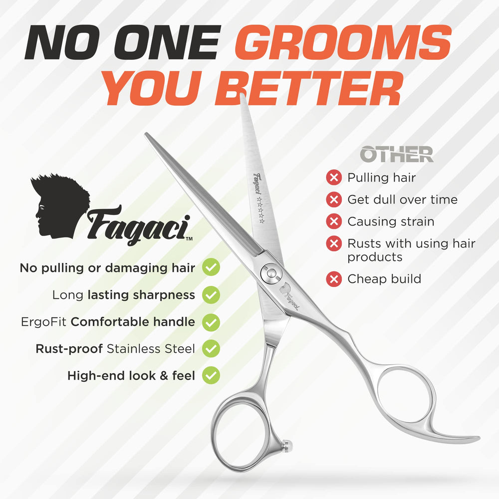 Fagaci stainless-steel 440c hair scissors durable steel for consistent performance.