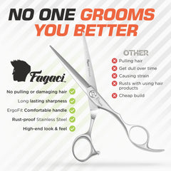 Fagaci stainless-steel 440c hair scissors durable steel for consistent performance.