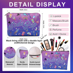 FAHMJMYBD Soda Pop cosmetic bag zipper close-up, durable closure for secure essentials.