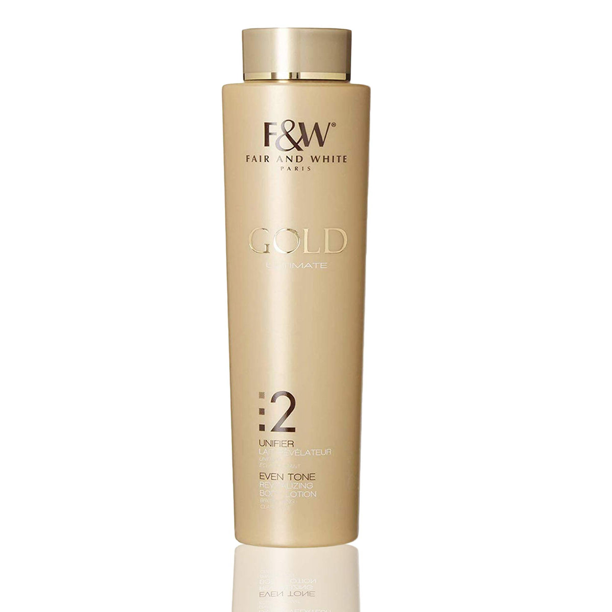 FAIR & WHITE 2 Gold lotion bottle with argan oil nourishment