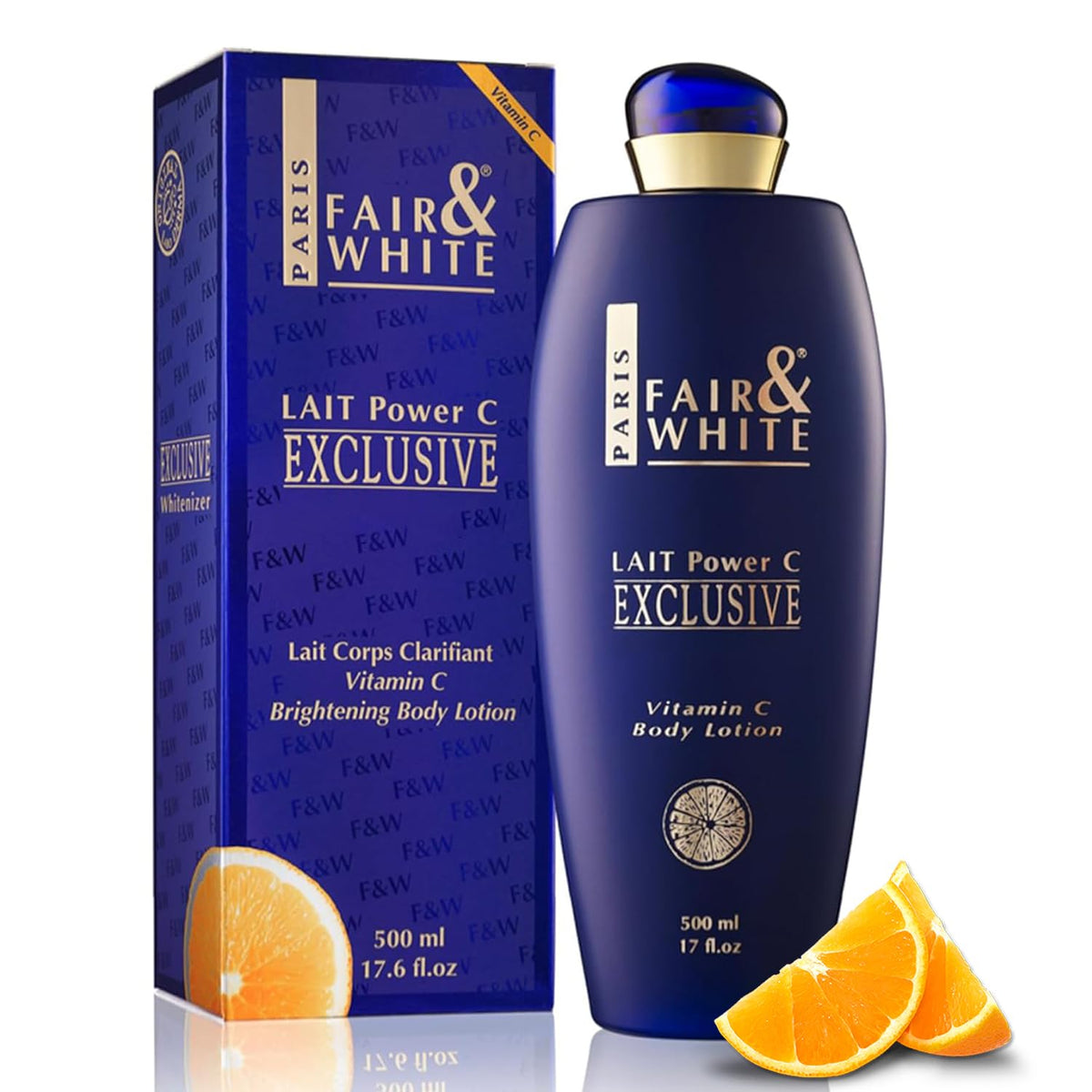 FAIR & WHITE exclusive body lotion bottle pour for smooth, radiant skin