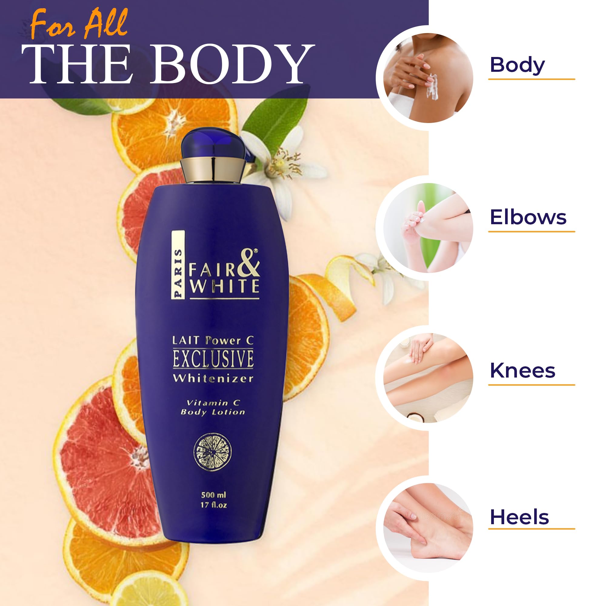 FAIR & WHITE exclusive body lotion packaging with label for trust